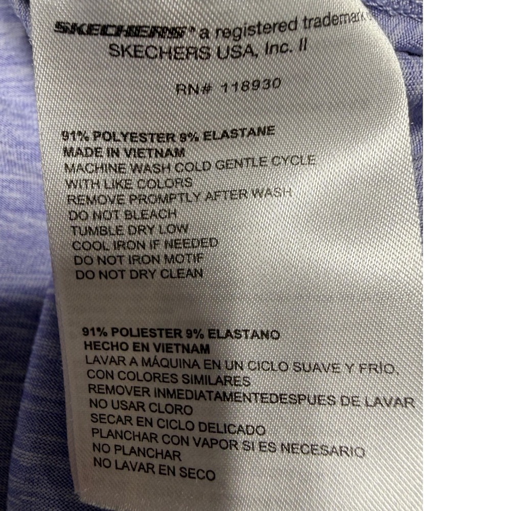 Skechers Women‎ 2X Purple Heathered Short Sleeve Crew Neck Athleisure Tee Shirt - Picture 8 of 8